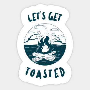 camping adventures let's get toasted Sticker